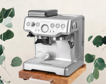 Gleitbrett für Kaffeemaschine – Siebträger- oder  Espressomaschine  - Rollbrett aus Massivholz - in 5 Holzarten - Wunschmaß