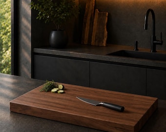 Solid walnut cutting board – handcrafted kitchen board in 5 sizes