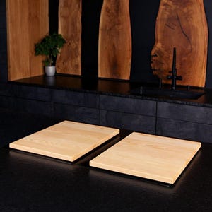 Ash wood two-piece hob cover / ceramic hob cover - various sizes