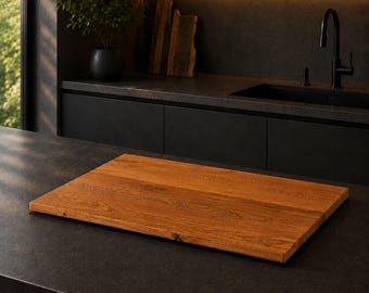 One-piece oak cooktop cover – hob cover for ceramic and induction hobs