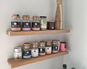 Set of 2 spice racks made of solid oak