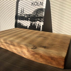 Rustic oak cutting board / serving board with tree edge image 4