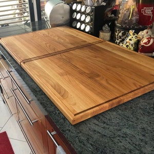 Cherry two-piece hob cover / induction hob cover made of solid wood