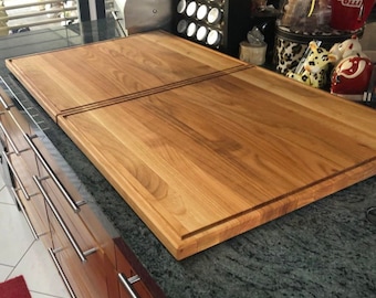 Cherry two-piece hob cover / induction hob cover made of solid wood