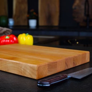 Cherry tree cutting board / kitchen board - handmade from real solid wood
