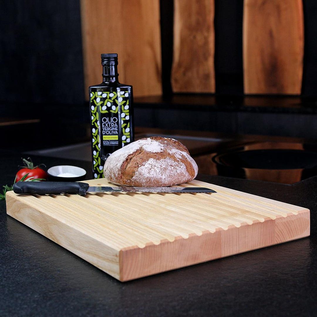 Pelle à Pain En Bois De Hêtre - Planche De Transfert Pour Baguettes, Pizzas, Pâtisseries, Dimensions ~38x12x0.5 Cm, Graduations Incluses