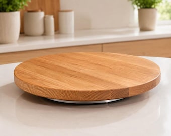 Solid wood turntable – rotating serving platter in oak, walnut, cherry or maple
