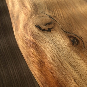 Rustic oak cutting board / serving board with tree edge image 9