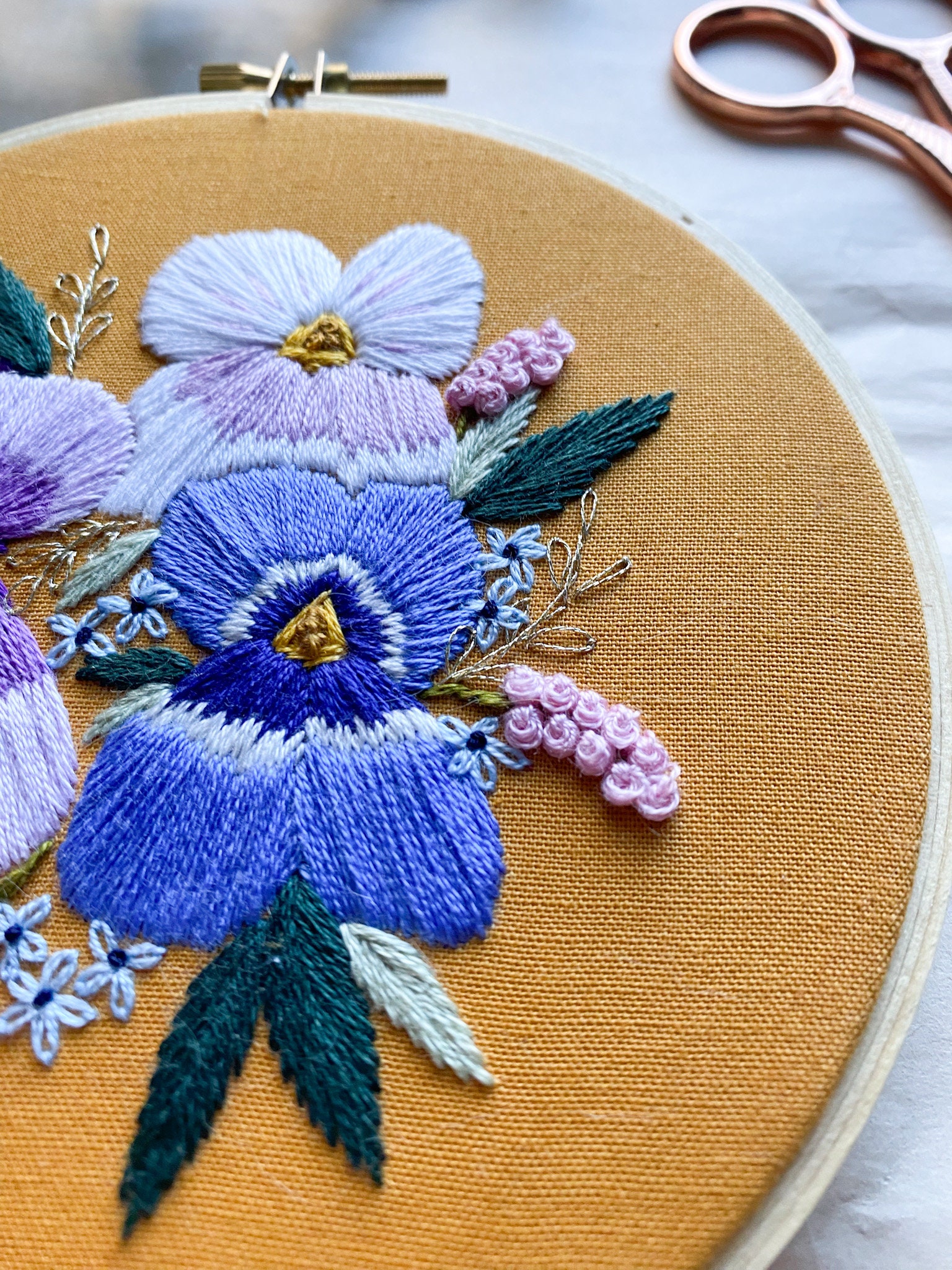 Floral Embroidery Hoop Hand Embroidery Wall Decor Floral Etsy