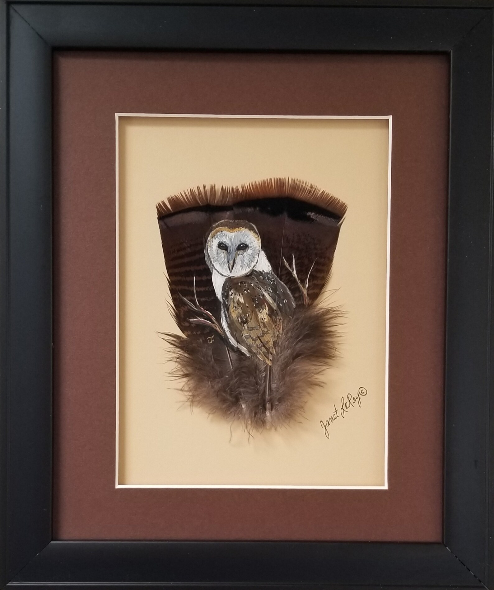 Framed feather paintings painted feathers wall art Etsy