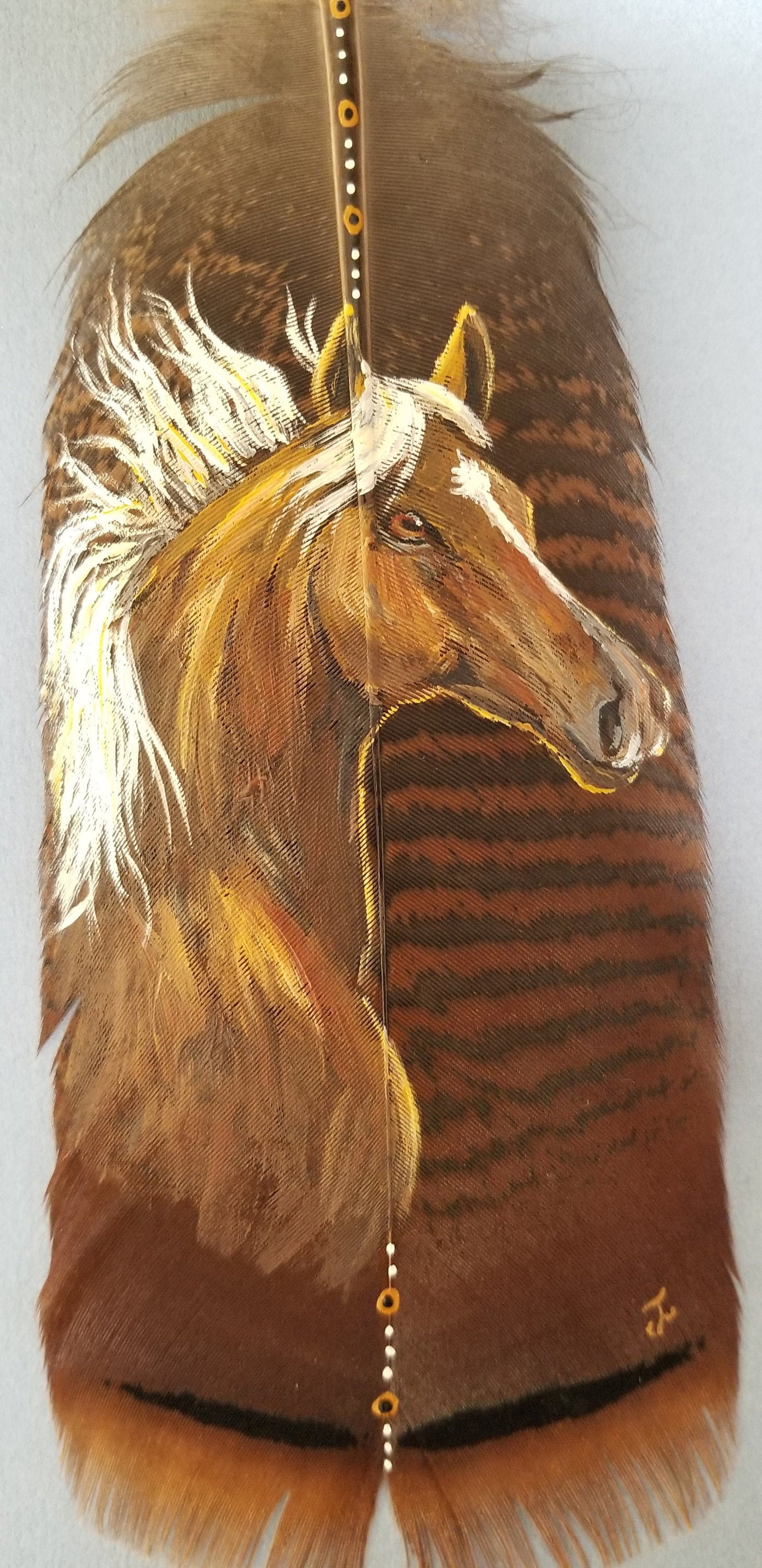 Horse Spirit Feathers feather art painted feathers animal Etsy