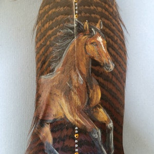 Horse Spirit Feathers, feather art, painted feathers, animal totems