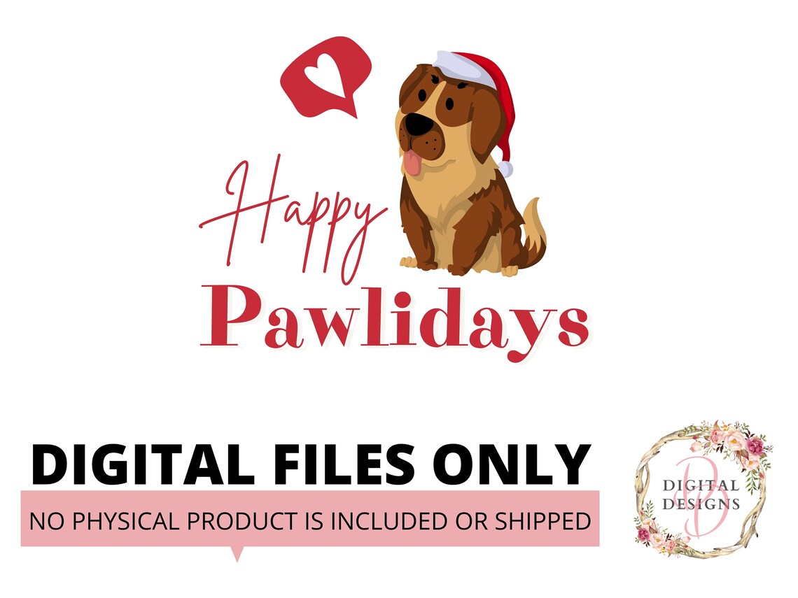 Happy Pawlidays SVG File SVG Cut File Design Digital Files | Etsy UK