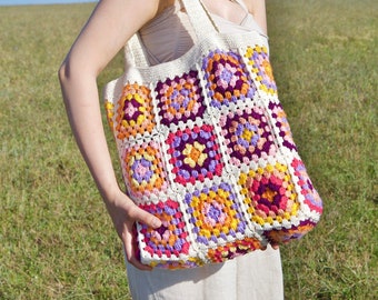 granny square tote bag