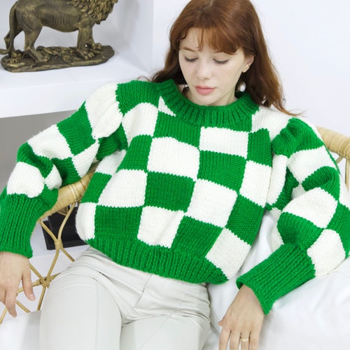 checkerboard sweater knitting pattern