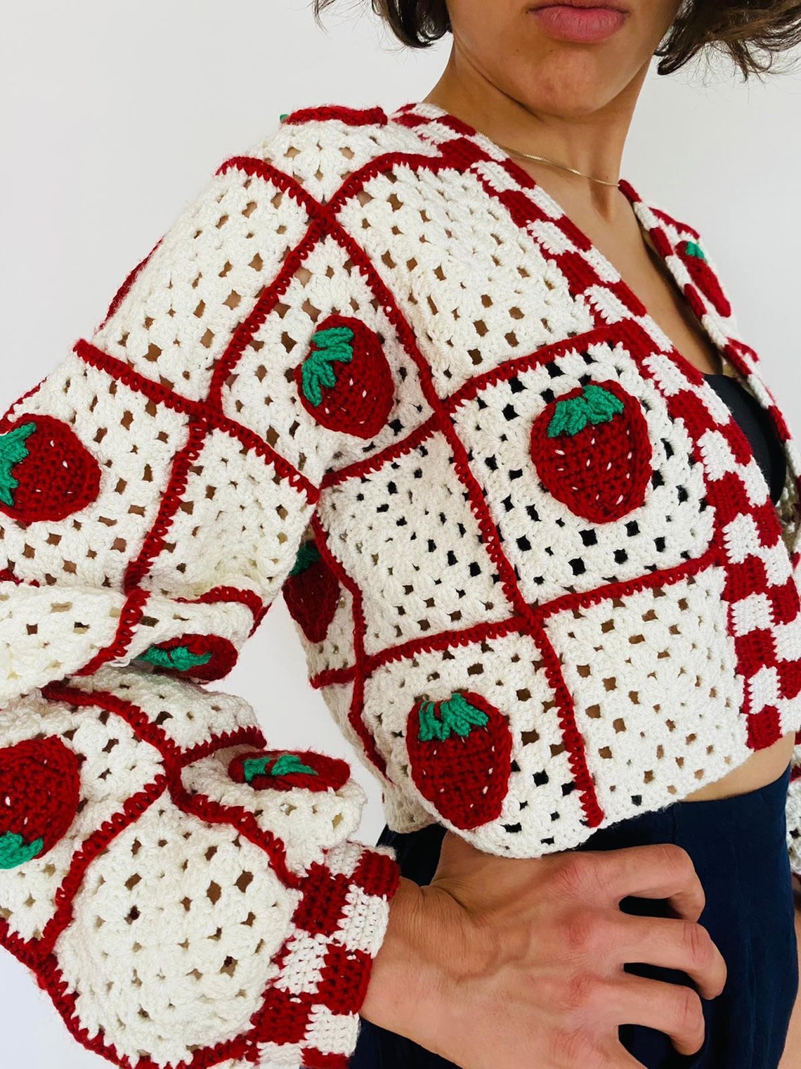 strawberry cardigan crochet
