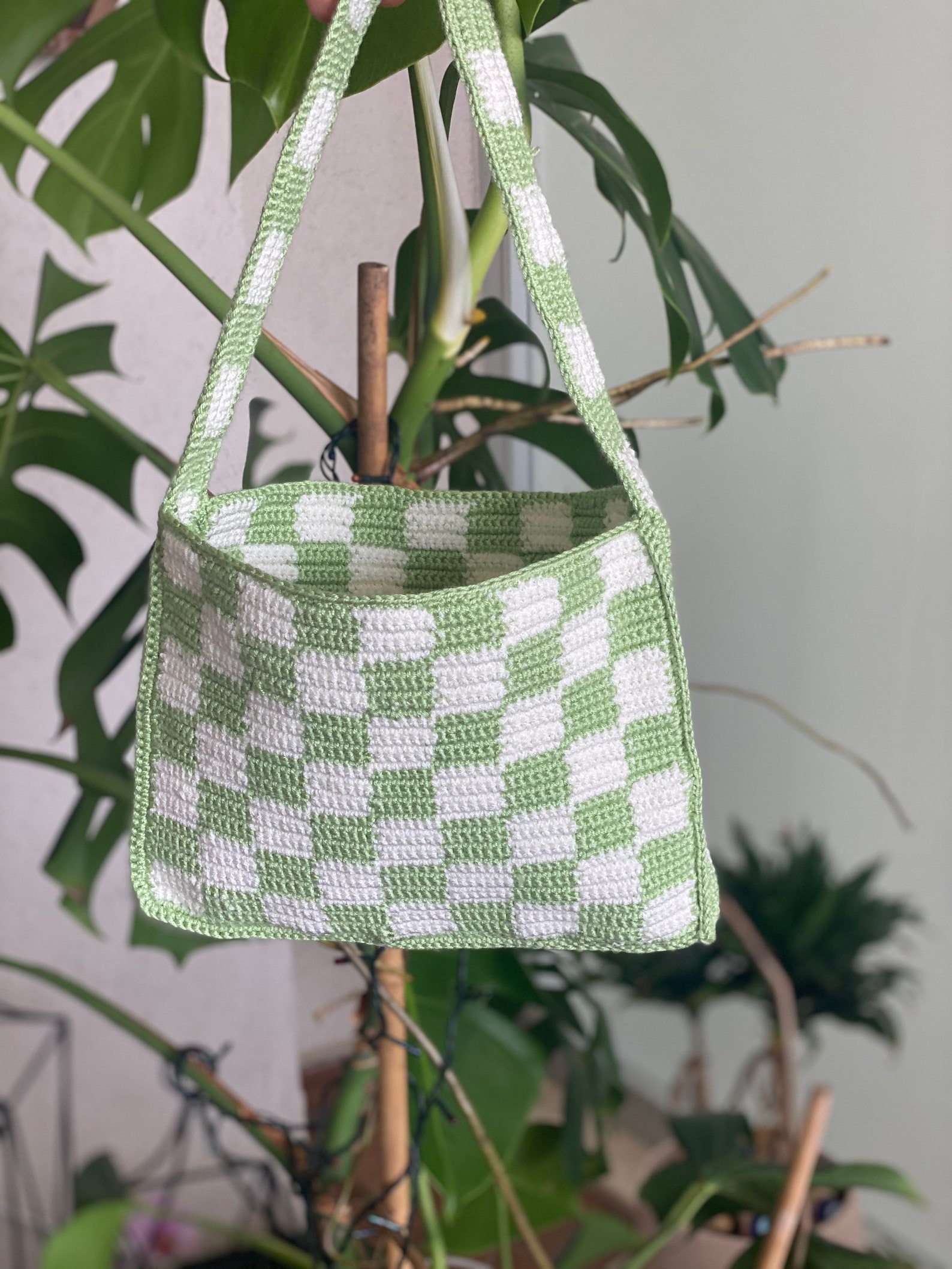 Crochet Bag Crochet Checkered Bags Crochet Tote Bag Crochet | Etsy