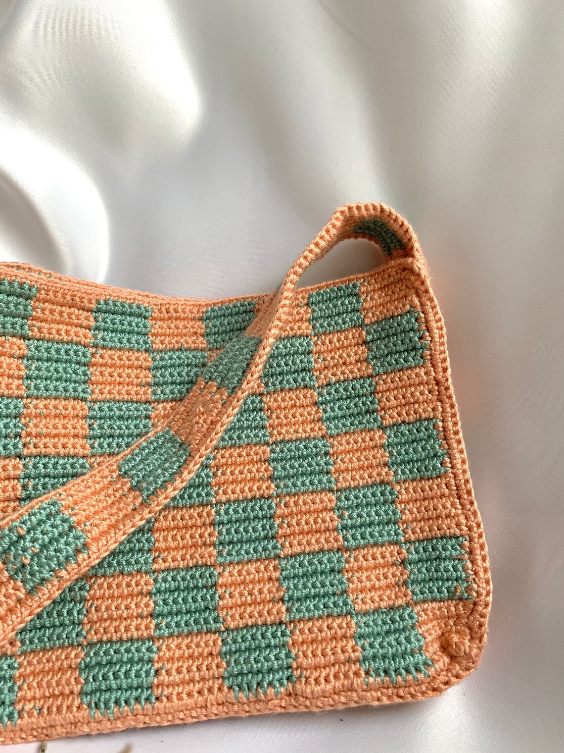 Crochet Checkered Bags Crochet Bag Crochet Purse Checkered | Etsy