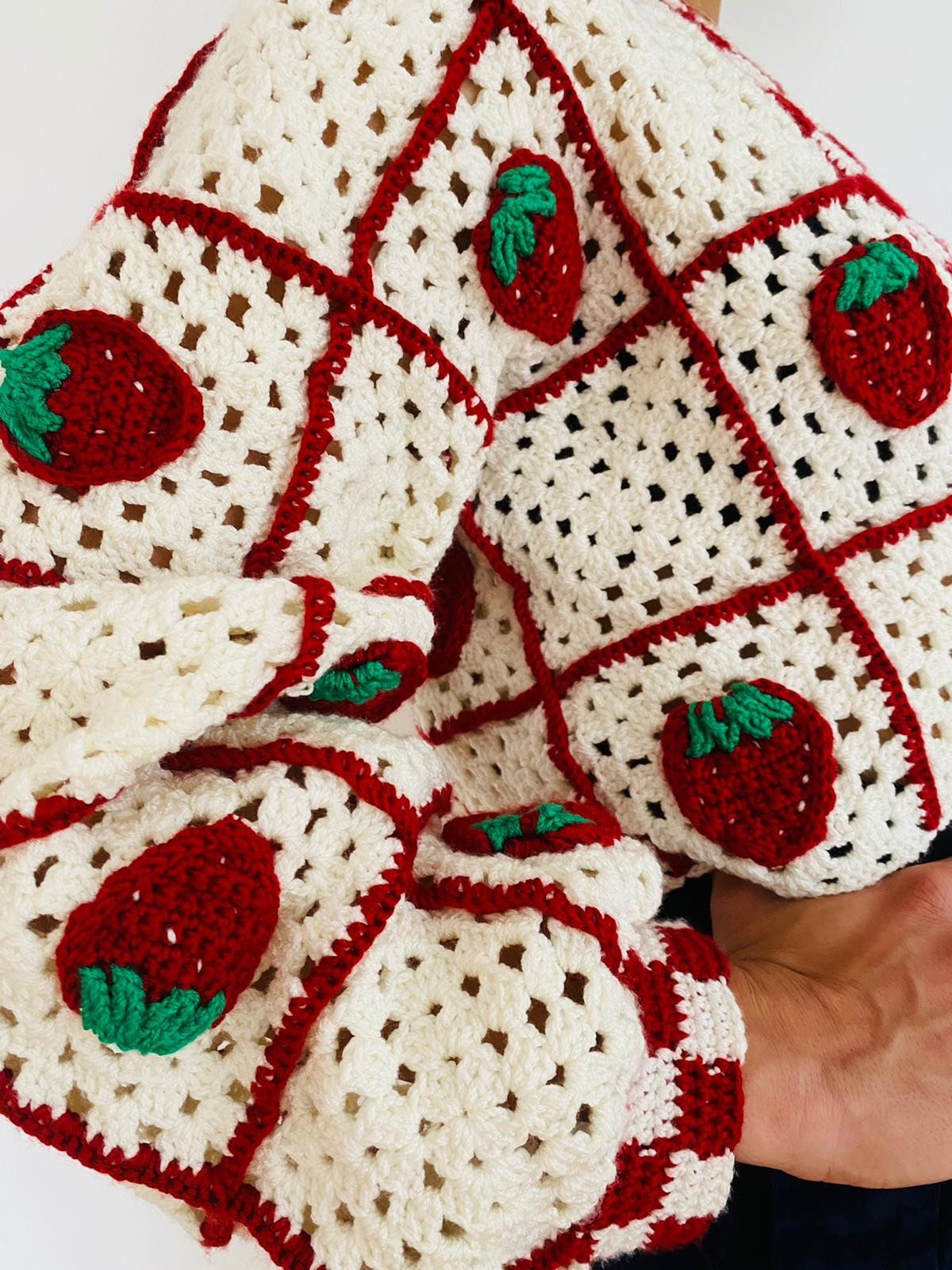 strawberry cardigan crochet