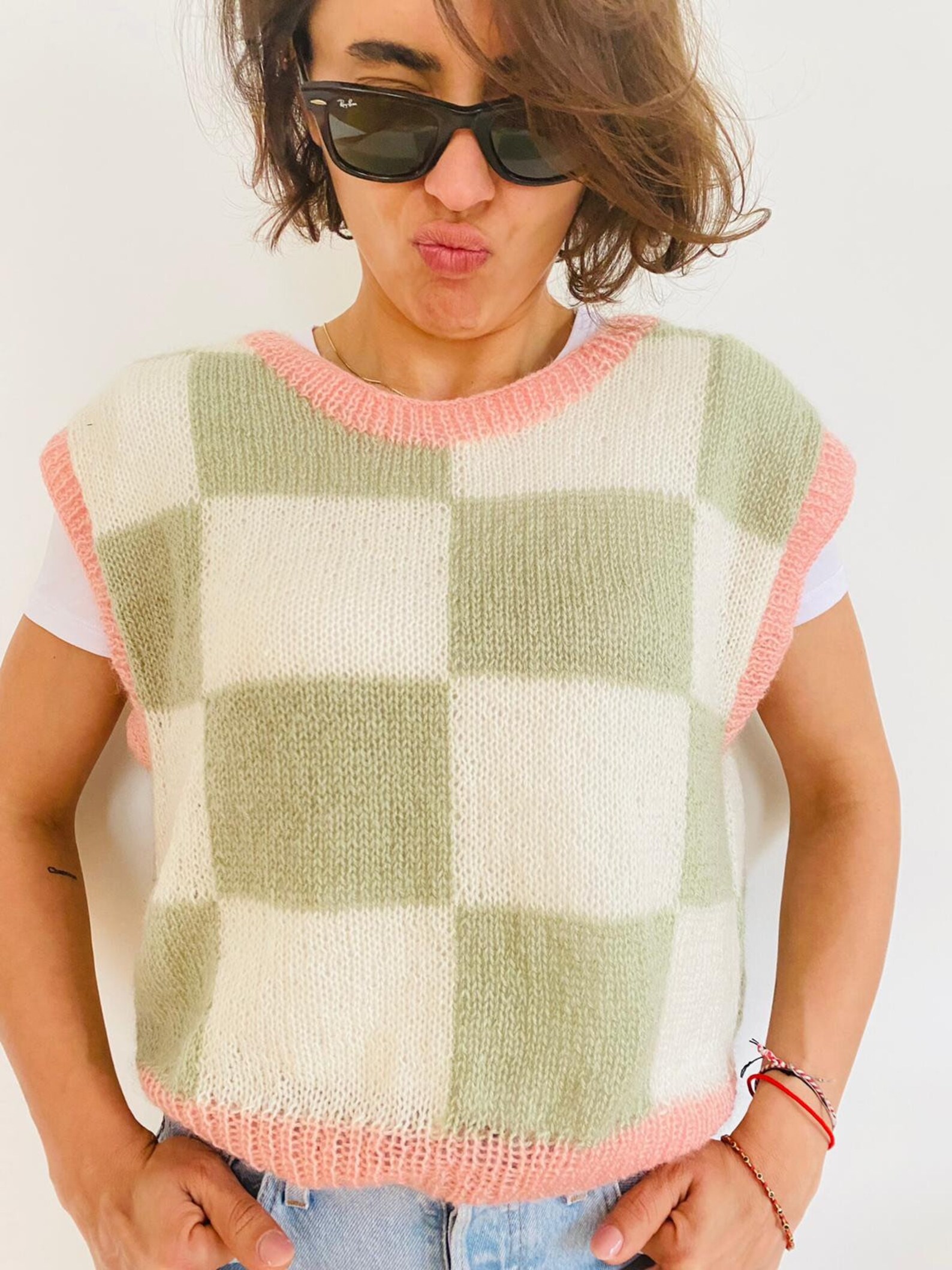 sweater vest checkered