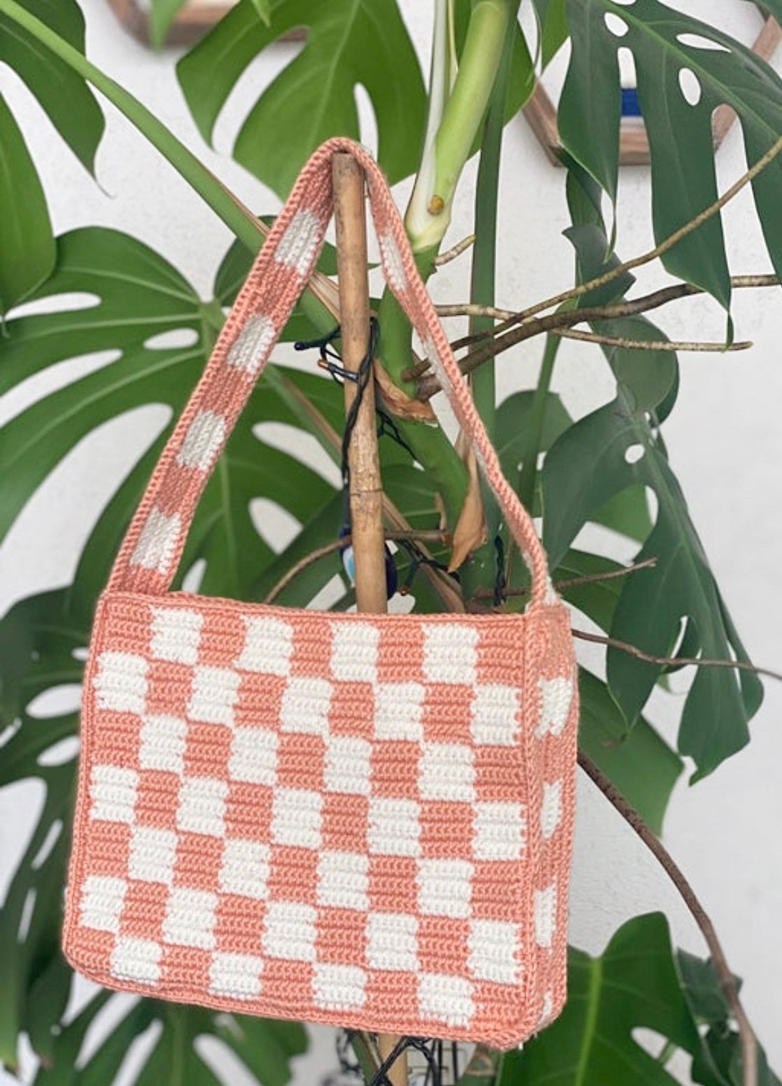 Crochet Checkered Bags Crochet Bags Crochet Purse Checkered | Etsy