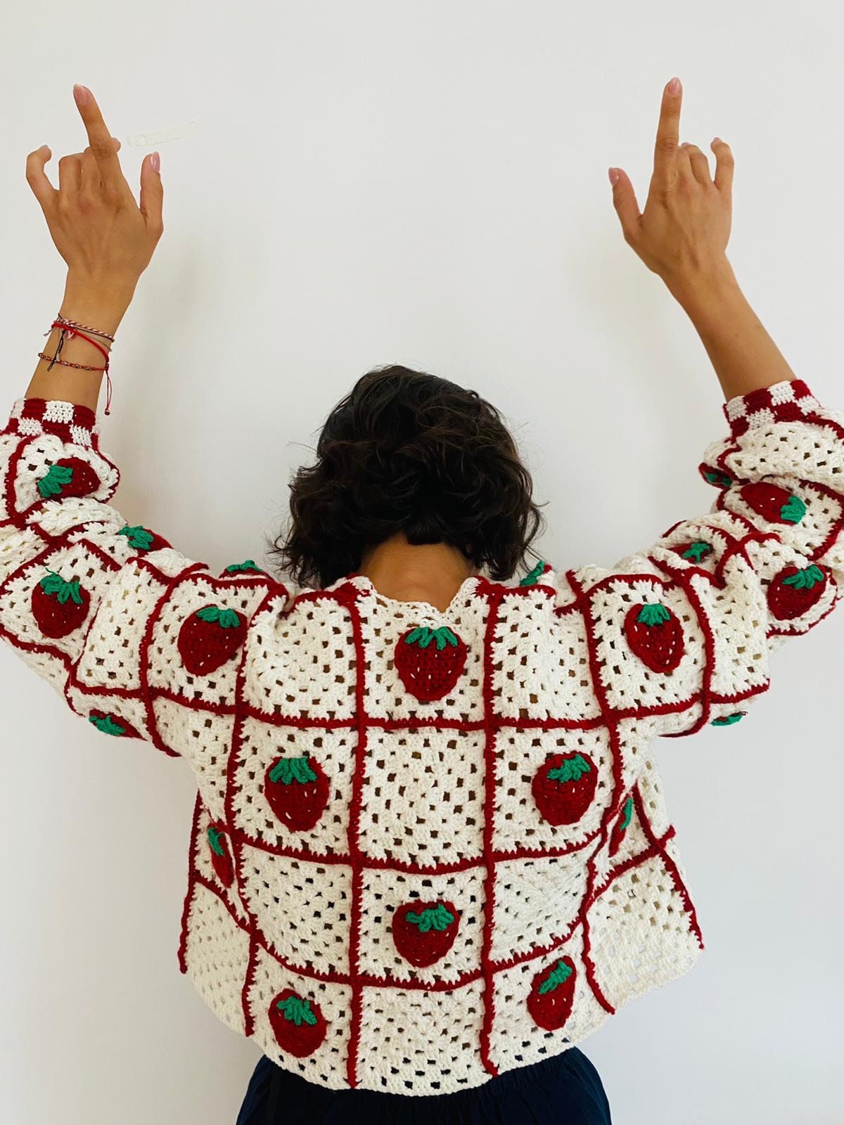 strawberry cardigan crochet