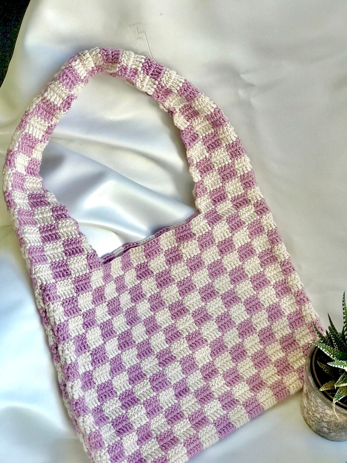 Crochet Checkered Bags Crochet Bags Checkered Shoulder Bag Etsy