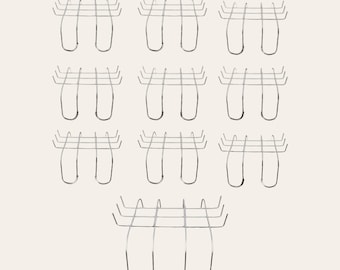 This is a set of 10 12&quot; metal cemetery saddle forms for making headstone decorations.