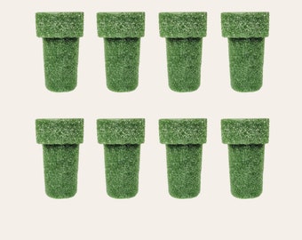 This is a set of 8 floral foam vase inserts for cemetery arrangements.