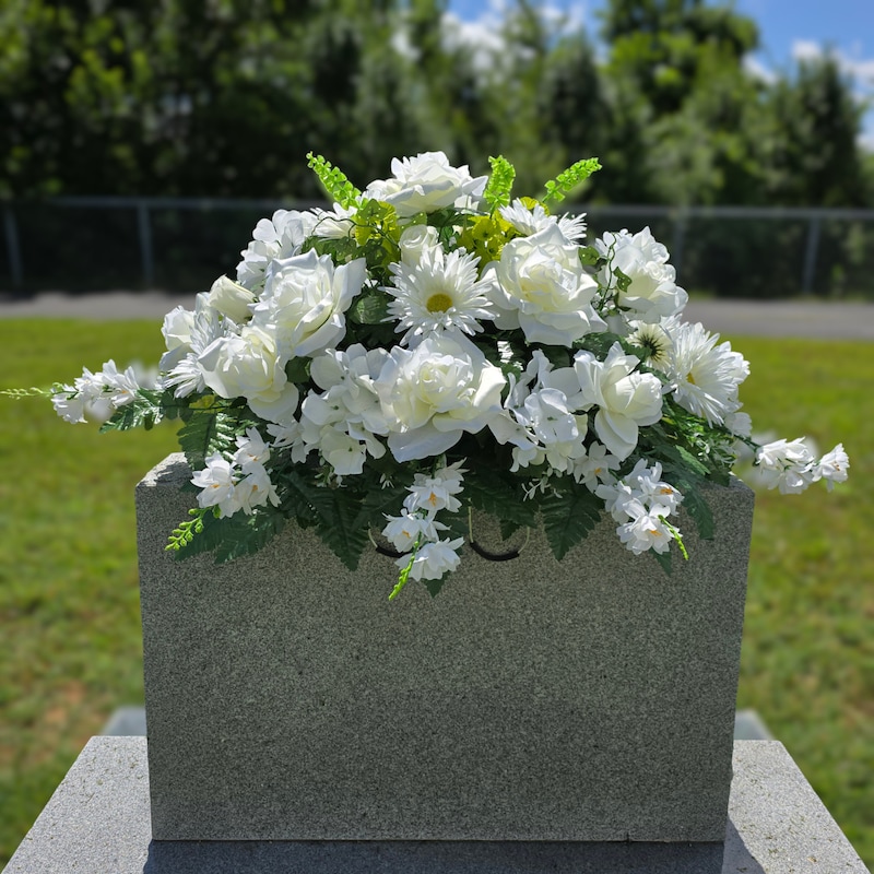Headstone Saddle Arrangement - Etsy