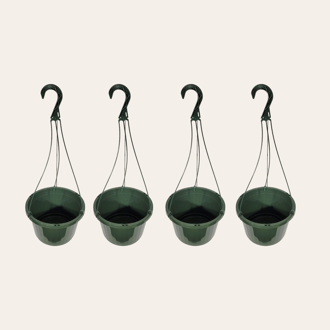 Landmark Plastics Deco Swirl Green Hanging Baskets (Set Of 10) – 12 Inch, 2.25 Gallon Capacity - View #4