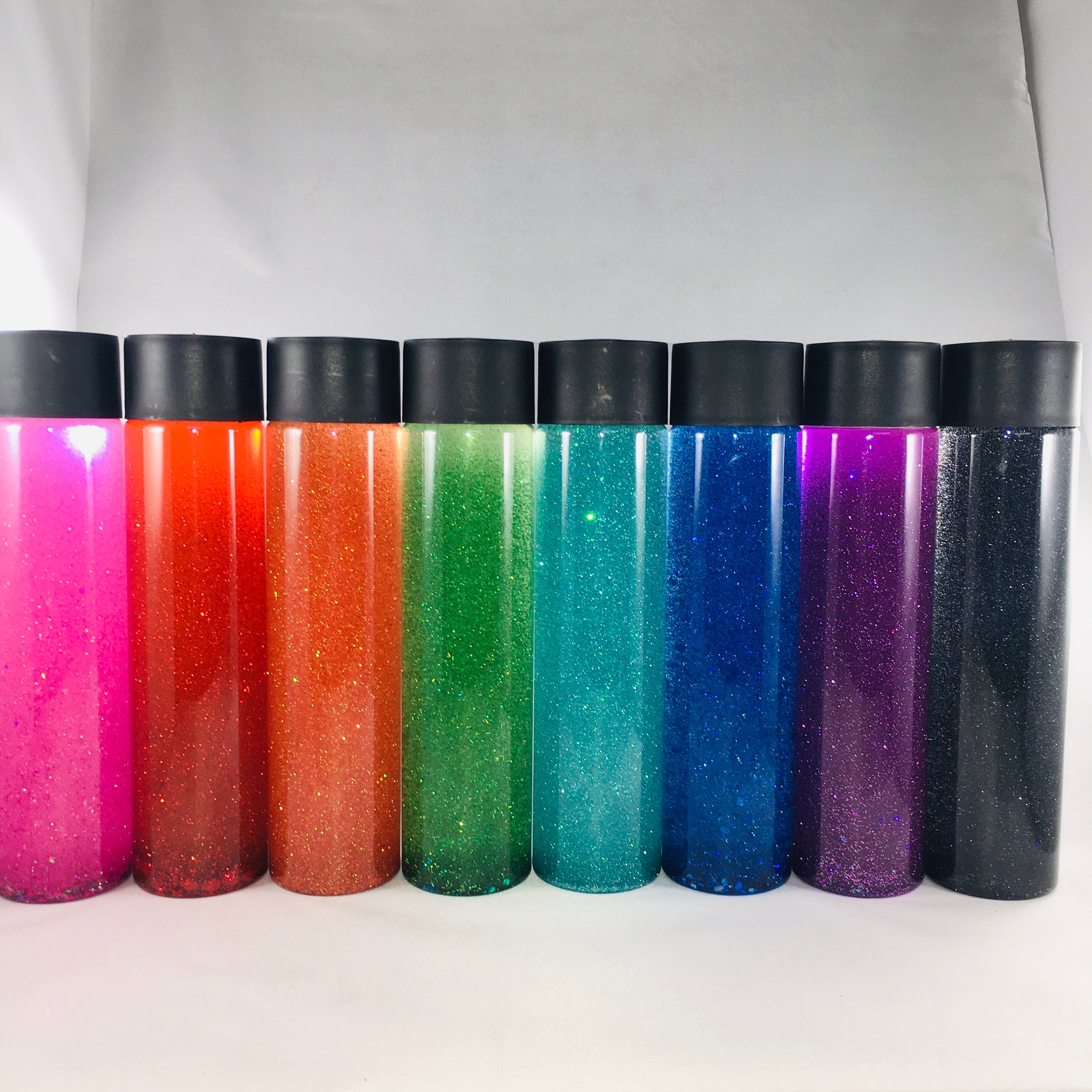Rainbow Calming Sensory Bottle Collection Etsy