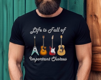 Guitar Lover Shirt Musician Gifts Guitar Player T Shirt Guitarist TShirt Rock Band Electric Guitar Lover Rock N Roll Unisex Short Sleeve Tee