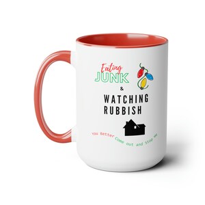 Eating Junk and Watching Rubbish Christmas Cocoa Mug Home Alone Coffee Mugs Kevin McCallister Coffee Cups Two-Tone Coffee Cocoa Mugs 15oz image 6