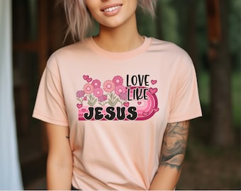 Love Like Jesus Valentines Day T Shirt, Women Christian Shirts Christian Gift Jesus Lover Tshirts Gifts for her Valentines Tops and Tees