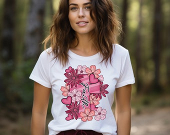 Faith Floral Hearts Valentines Day T Shirt Women Christian Shirts Christian Gift Jesus Lover Tshirts Gifts for her Valentines Tops and Tees