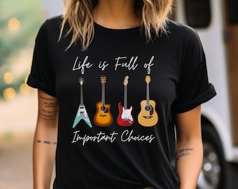 Guitar Lover Shirt Musician Gifts Guitar Player T Shirt Guitarist TShirt Rock Band Electric Guitar Lover Rock N Roll Unisex Short Sleeve Tee