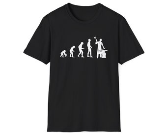 Blacksmith Evolution Camisa divertida Blacksmith Camisa Bladesmith Farrier Knife Maker Metal Worker Padres Día Regalos Unisex Heavy Cotton Tee