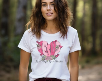 Jesus Not Religion Valentines Day T Shirt, Women Christian Shirts Christian Gift Jesus Lover Tshirts Gifts for her Valentines Tops and Tees