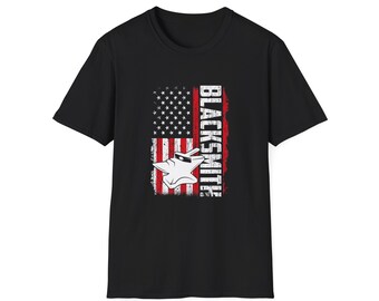 American Blacksmith Forging Camisa divertida Blacksmith Camisa Bladesmith Farrier Knife Maker Metal Worker Regalos de Navidad Unisex Heavy Cotton Tee