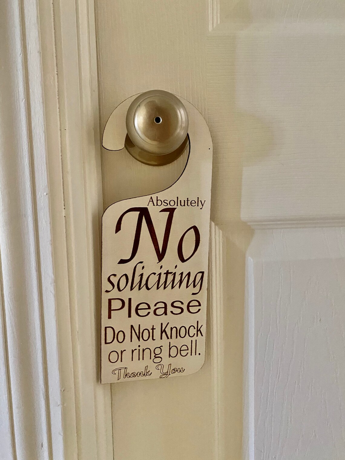 Door Handle Hanger NO SOLICITING sign. Etsy