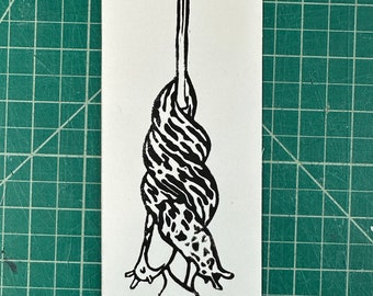 Leopard Slug Linocut, "Slug Love", Handmade Linocut Print