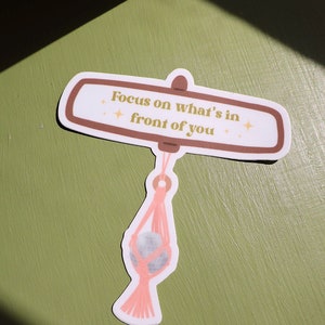 Focus On What’s In Front Of You || Disco Ball Sticker || Woven Oak Design Shop Stickers
