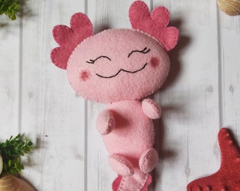 Axolotl plush, Felt Axolotl Sewing Pattern, Christmas tree ornament, Axolotl ornament PDF Instant Download