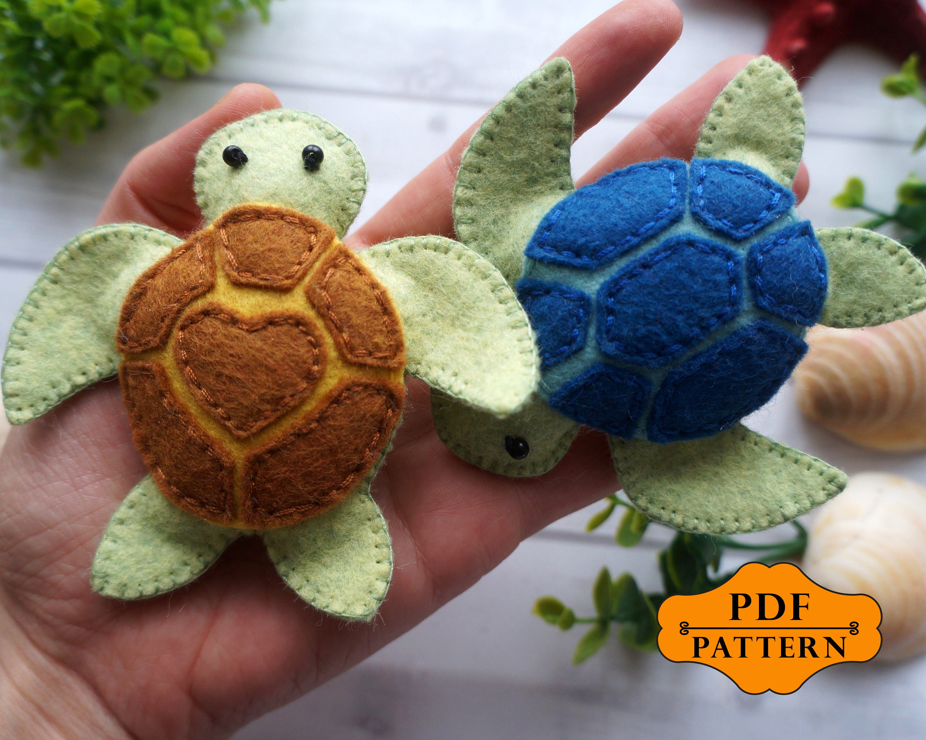 Felt Turtle Pattern, Felt Sea Turtle Pattern, Turtle Sewing Pattern ...