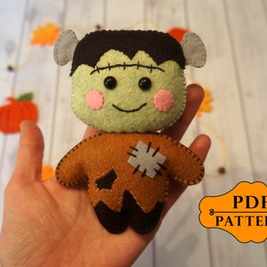 Halloween tree ornament Sewing Pattern, Frankenstein ornament PDF Digital download, Frankenstein Sewing pattern, Halloween tree decoration