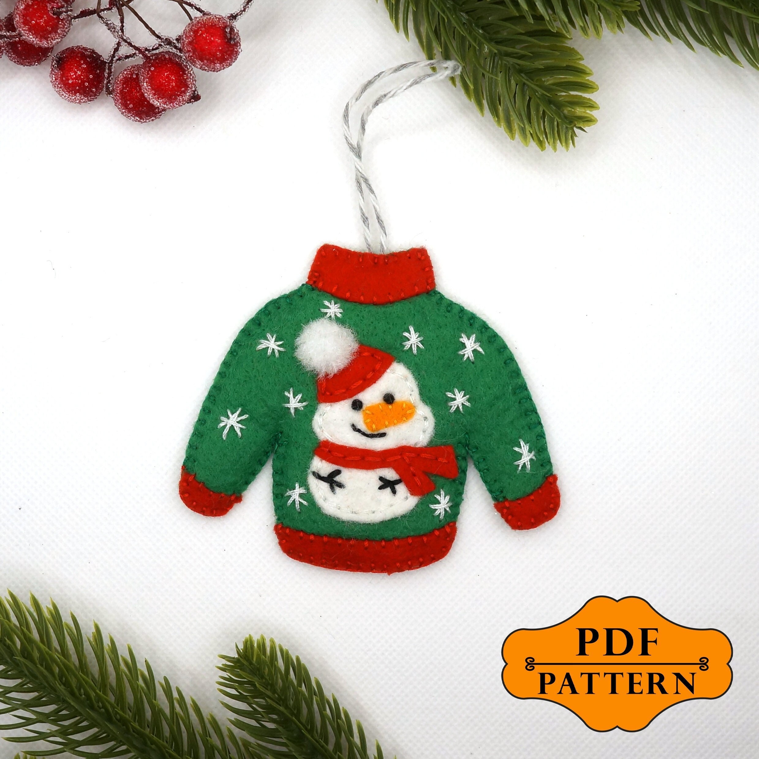 Tutoriel de décoration de pull de Noël moche en feutre, modèle de