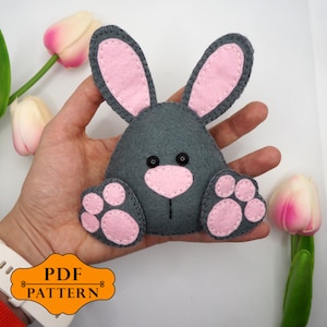 Felt Bunny Pattern, Felt Easter pattern, Sew Easter Bunny, Felt pattern rabbit, Stuffed Bunny pattern, Sewing project PDF, template, decor