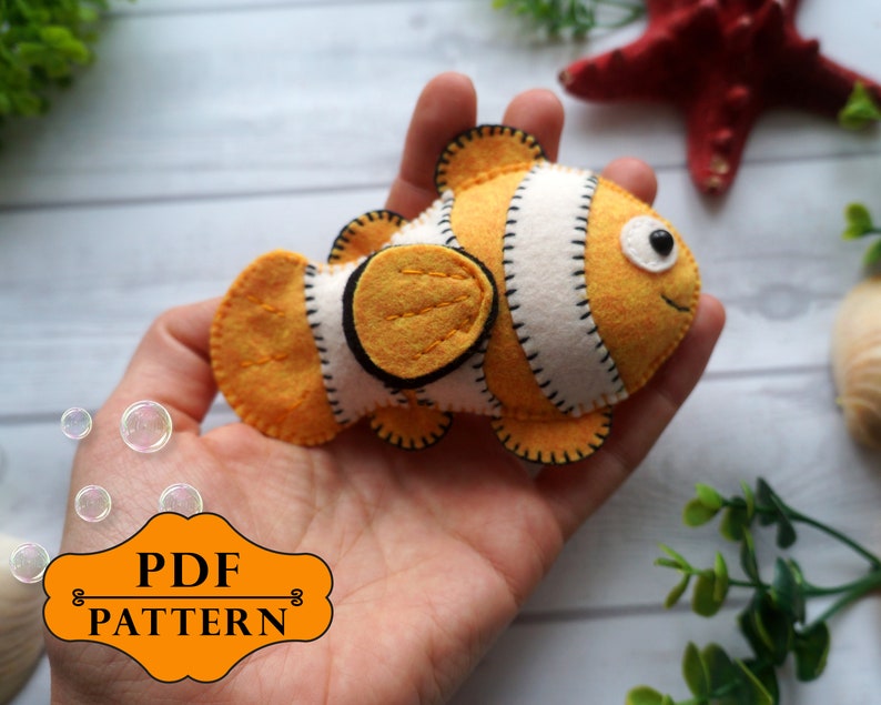 Sea Animals Pattern, Sea Creatures Pattern, Felt Animals Pattern, Felt ...