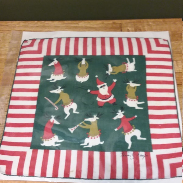 Vintage Tammis Keefe Christmas handkerchief